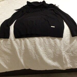 Michael Kors Fringe Black Sweater M
